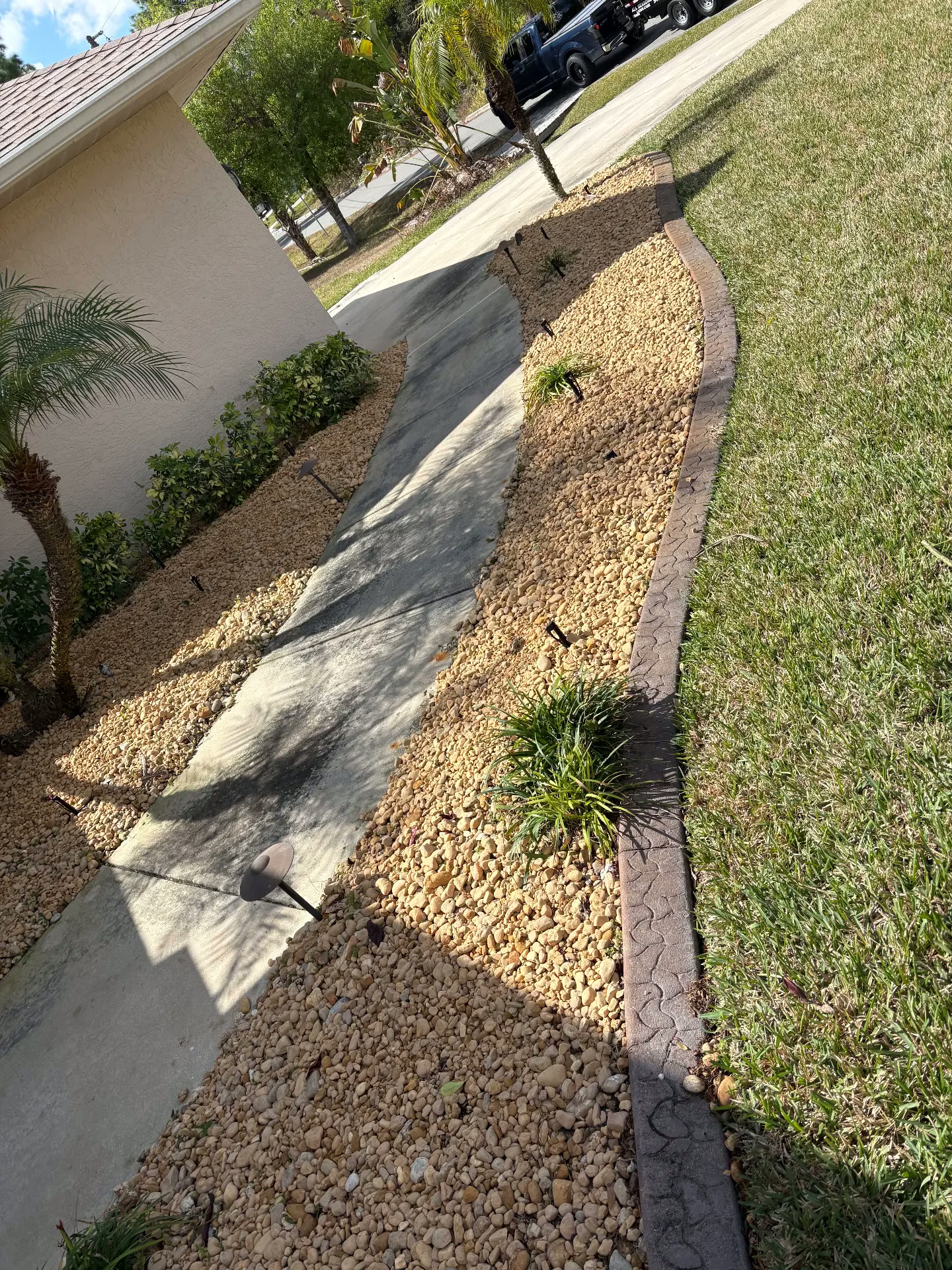 After — River rock install in Port Charlotte, FL
